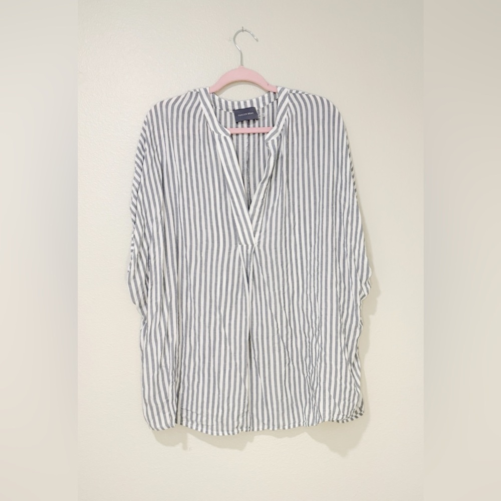 Striped Gray Women's Tunic Top